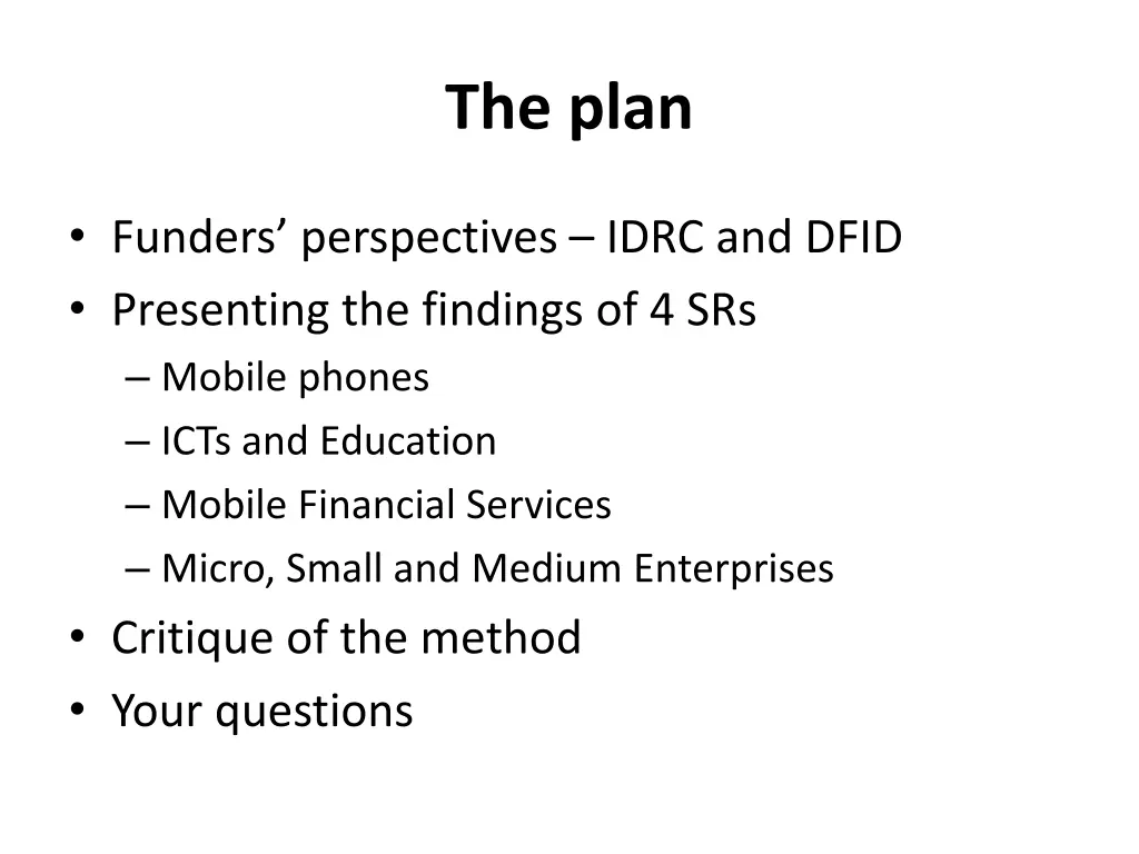 the plan