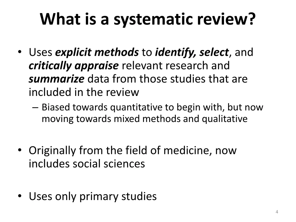 what is a systematic review