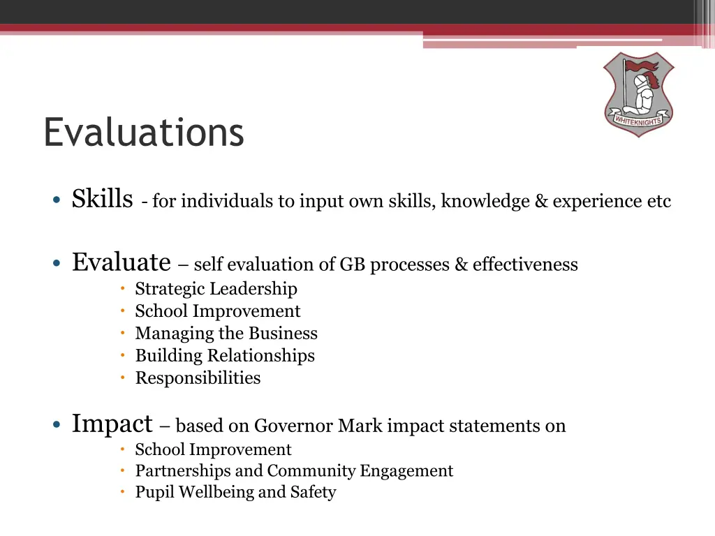 evaluations