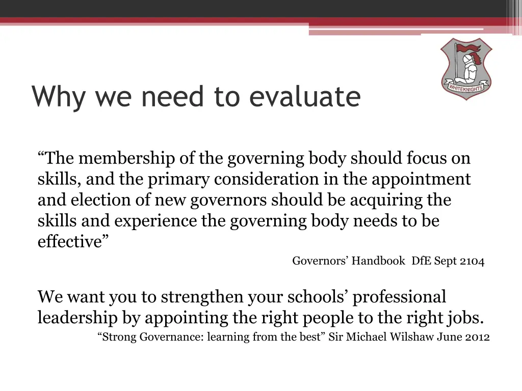 why we need to evaluate