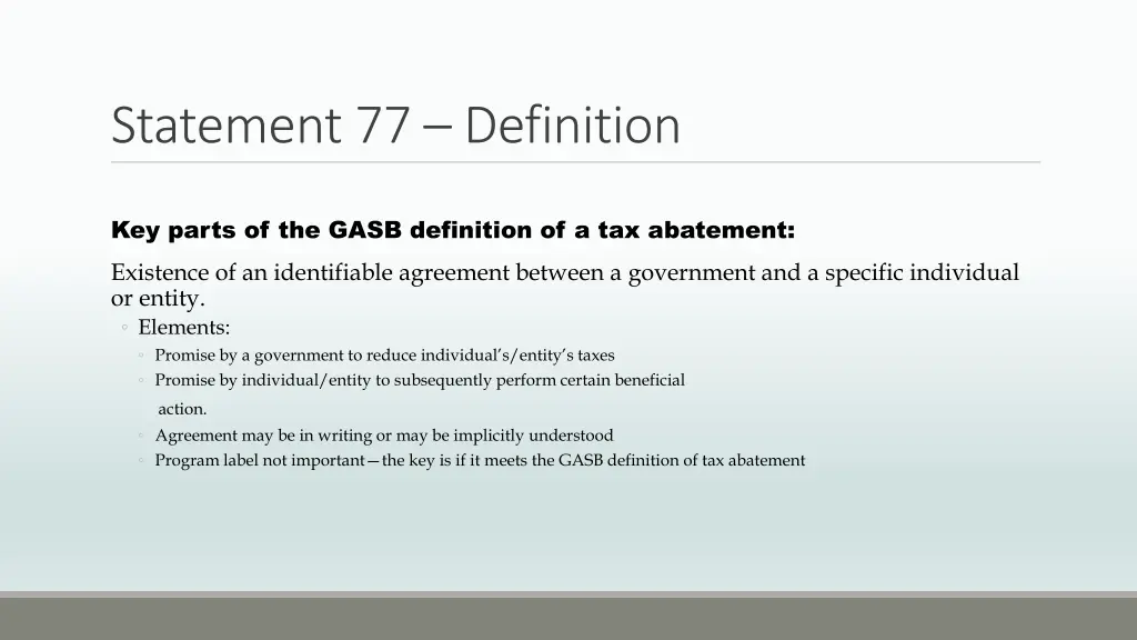 statement 77 definition