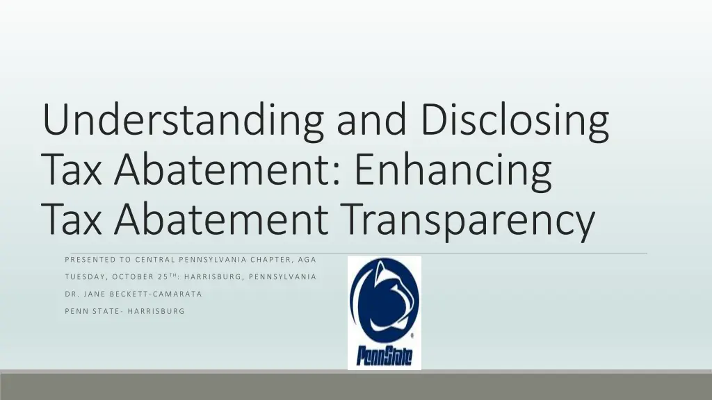understanding and disclosing tax abatement