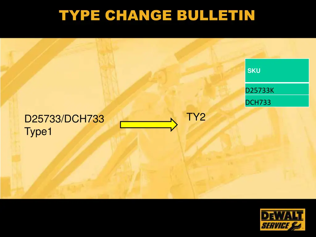 type change bulletin