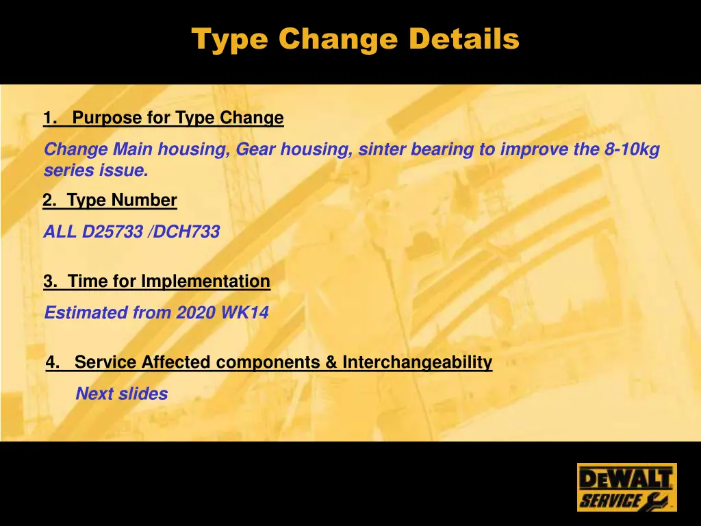type change details