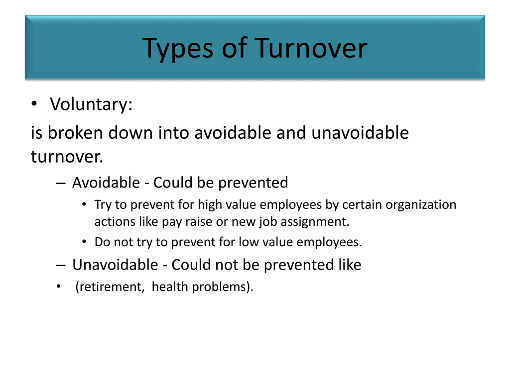 types of turnover 1