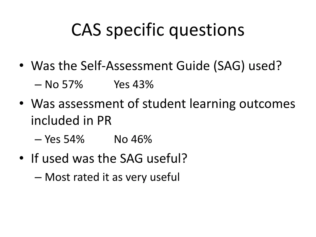 cas specific questions