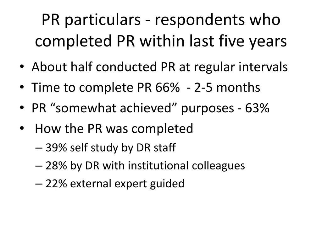 pr particulars respondents who completed