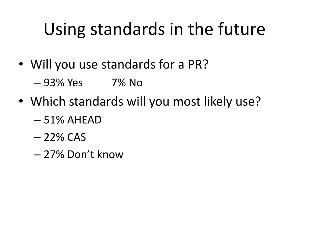 using standards in the future