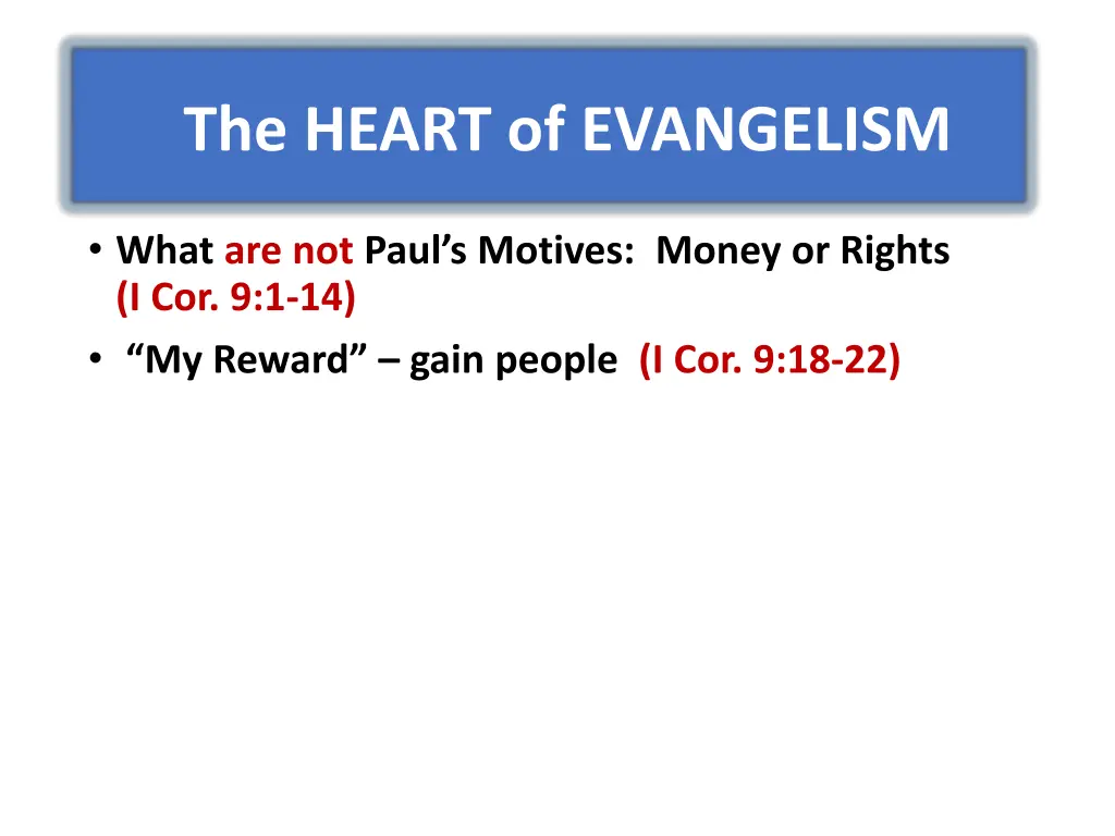 the heart of evangelism