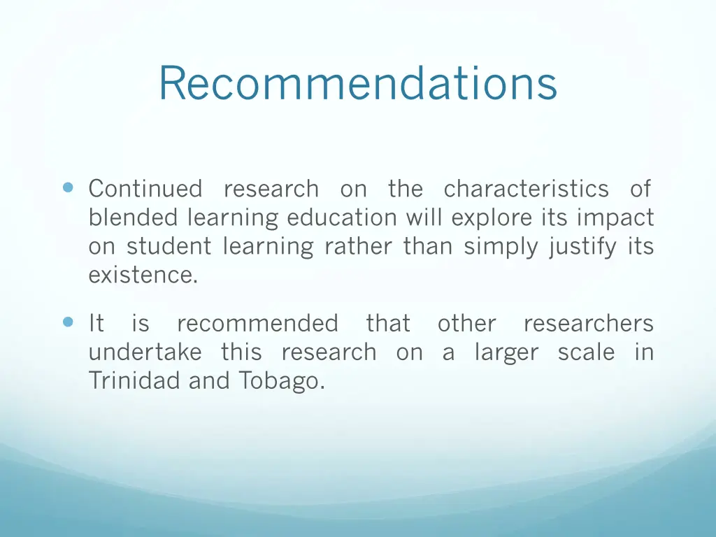 recommendations