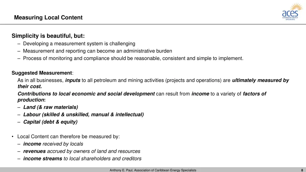 measuring local content