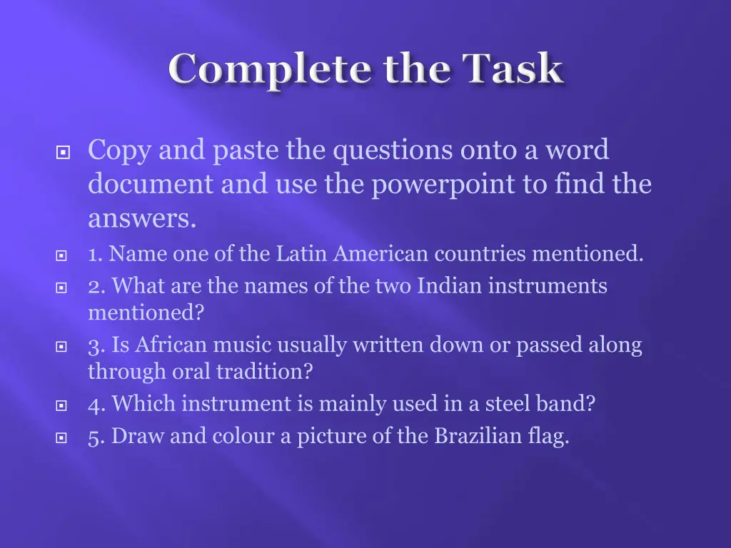 copy and paste the questions onto a word document