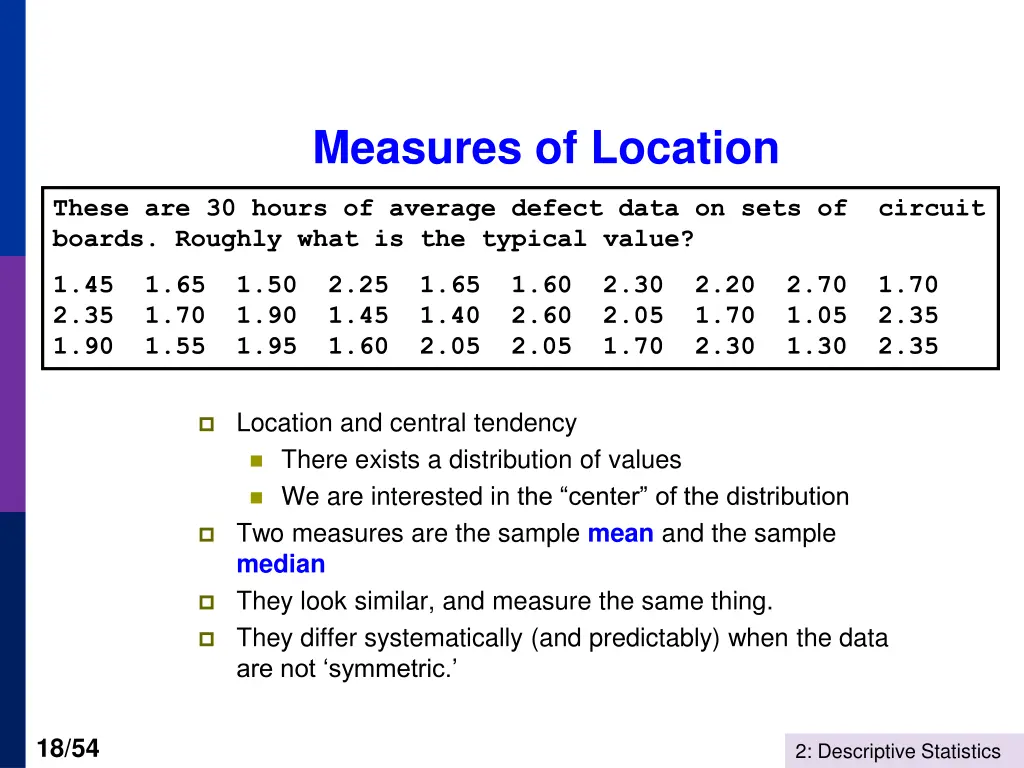 measures of location