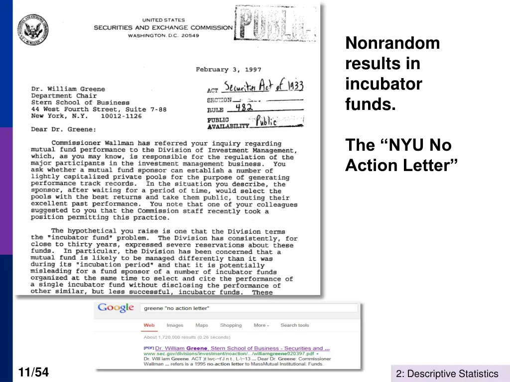 nonrandom results in incubator funds