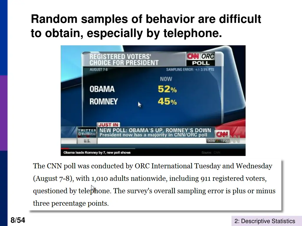 random samples of behavior are difficult