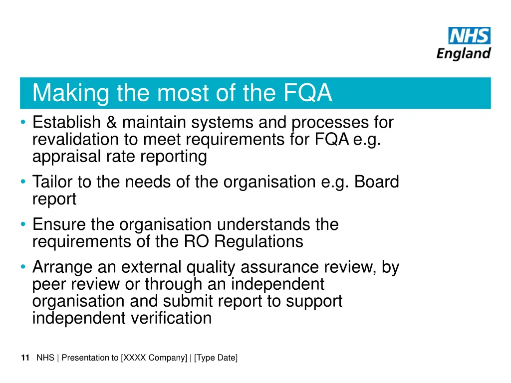 making the most of the fqa establish maintain