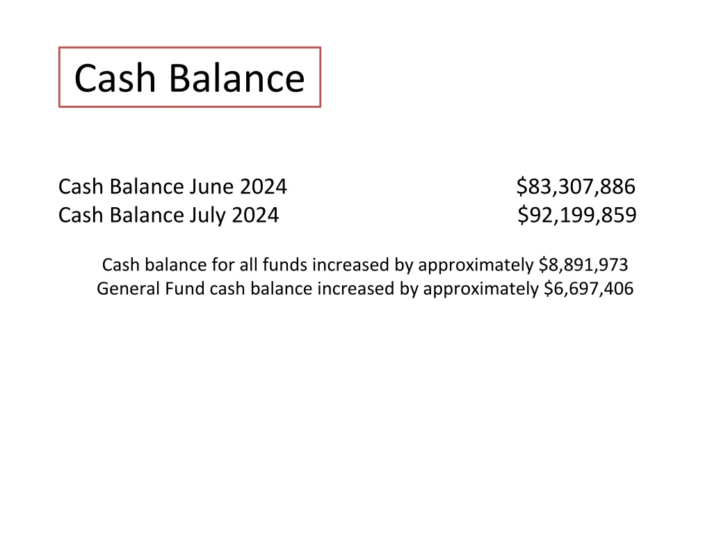 cash balance