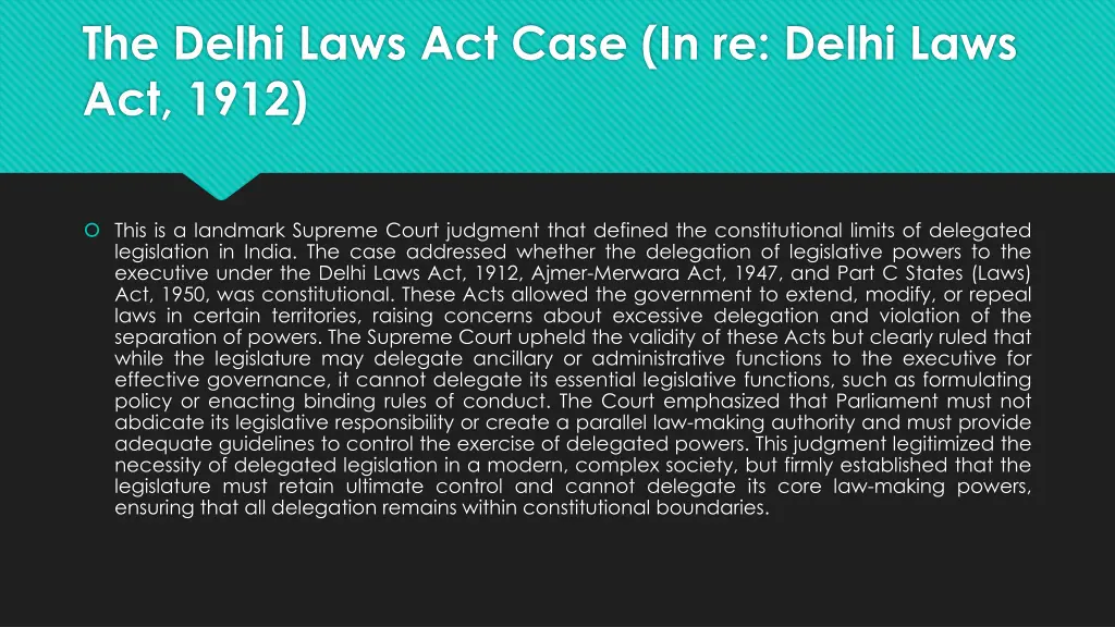 the delhi laws act case in re delhi laws act 1912