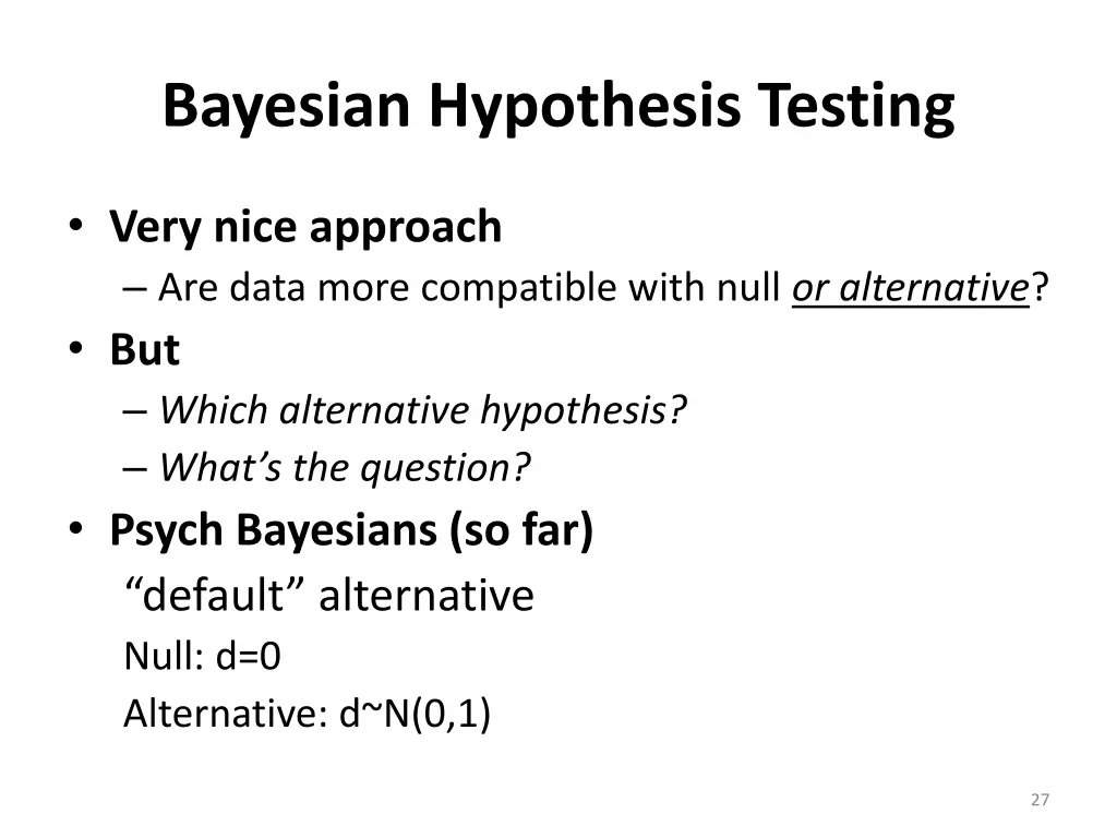 bayesian hypothesis testing