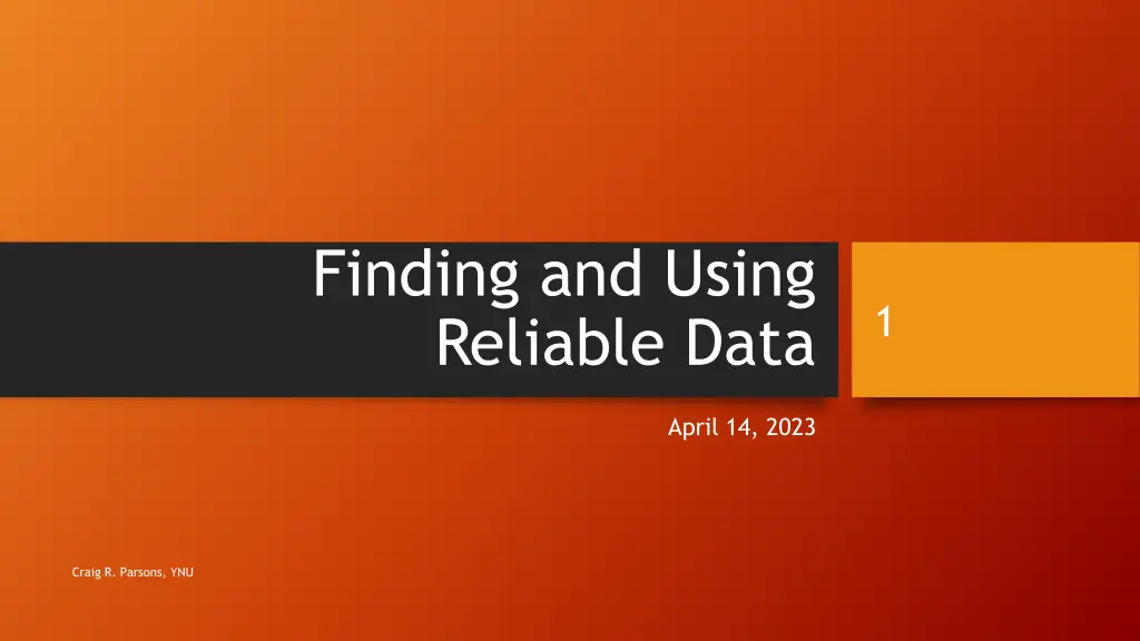 finding and using reliable data