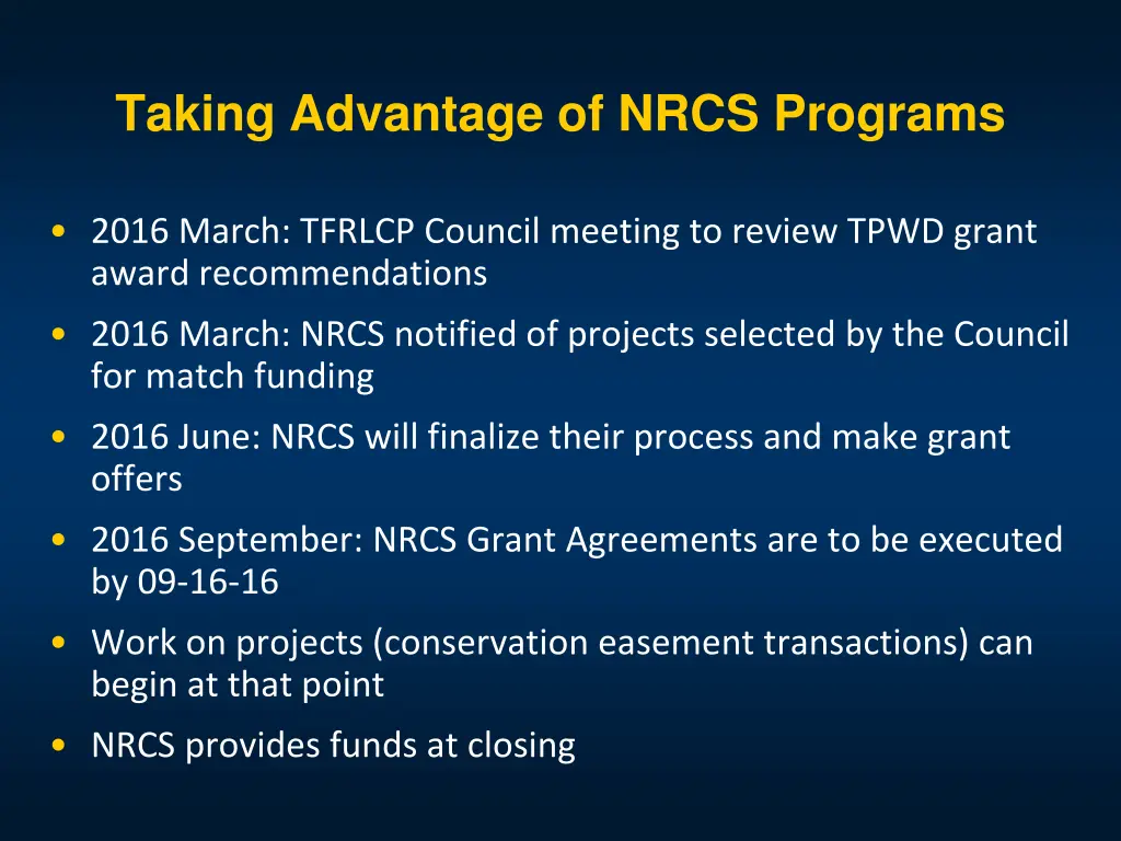 taking advantage of nrcs programs