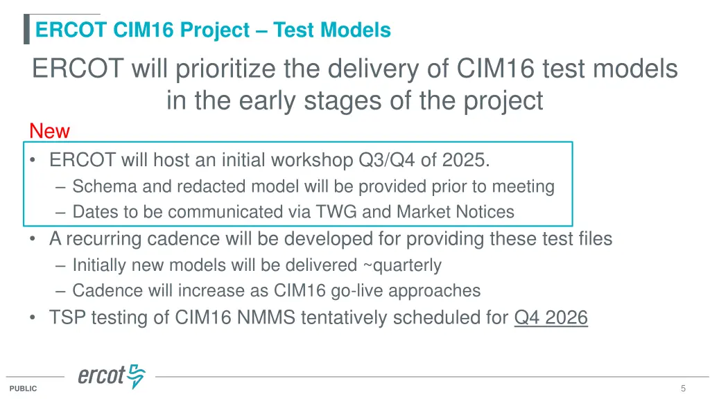 ercot cim16 project test models ercot will