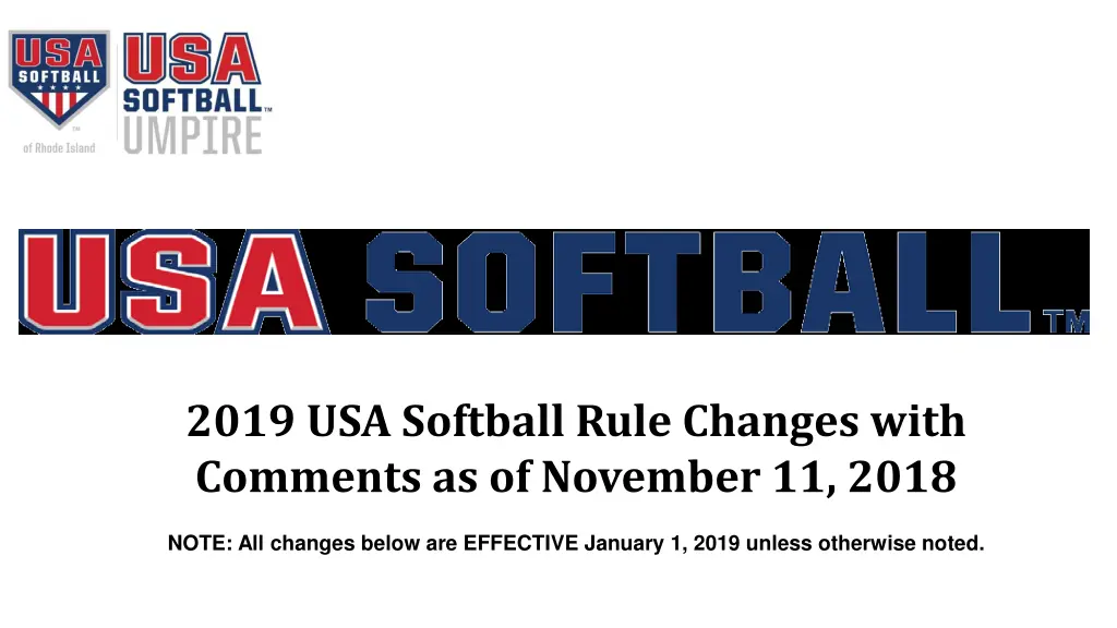 2019 usa softball rule changes with comments