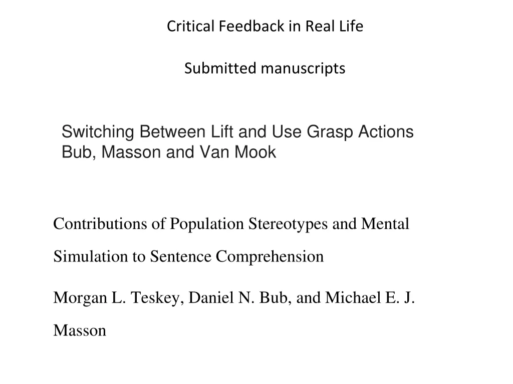 critical feedback in real life