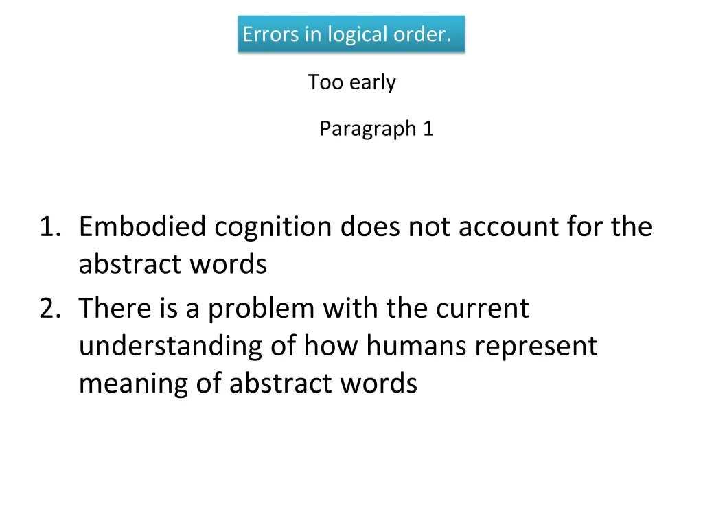 errors in logical order