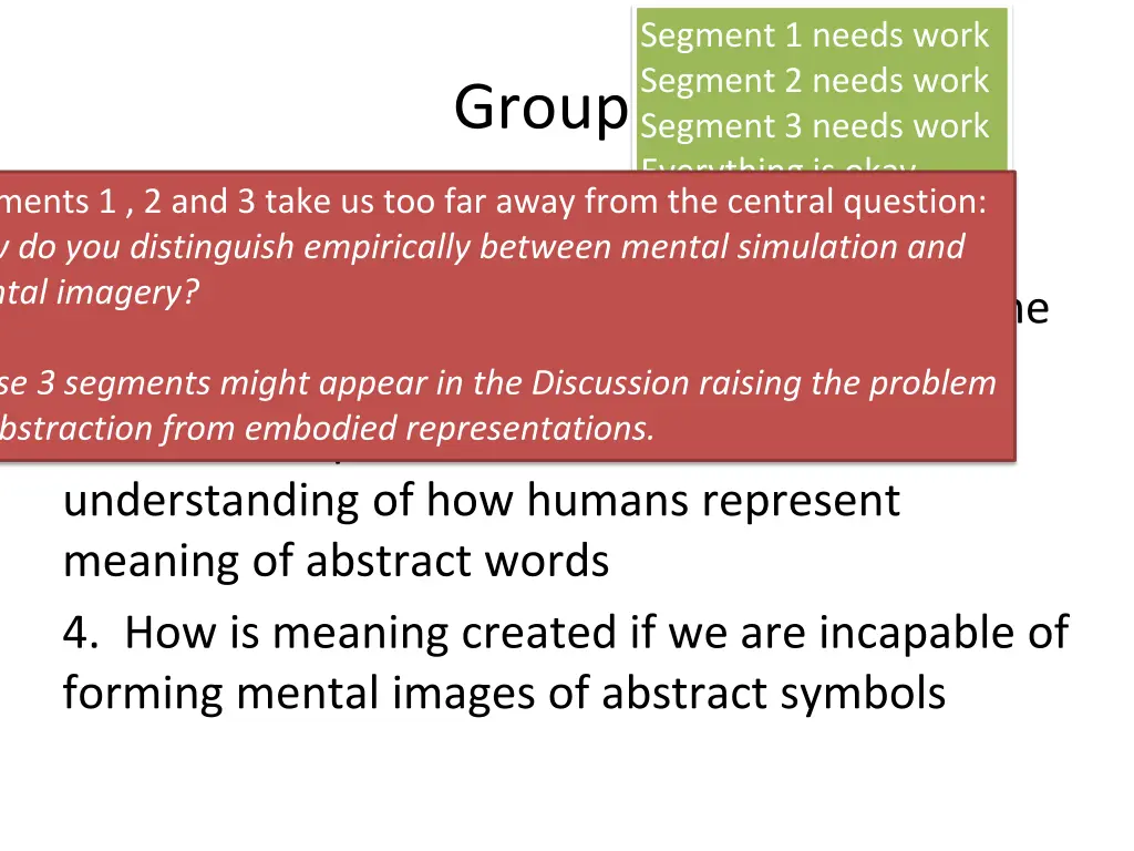 segment 1 needs work segment 2 needs work segment 3