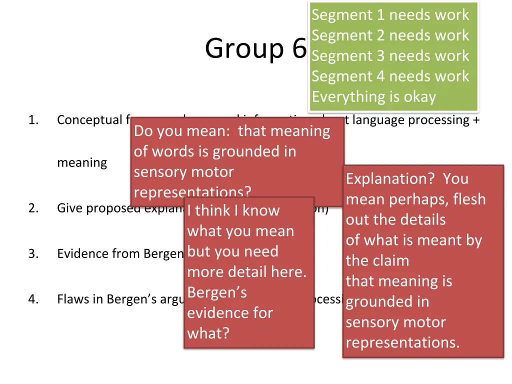 segment 1 needs work segment 2 needs work segment 7