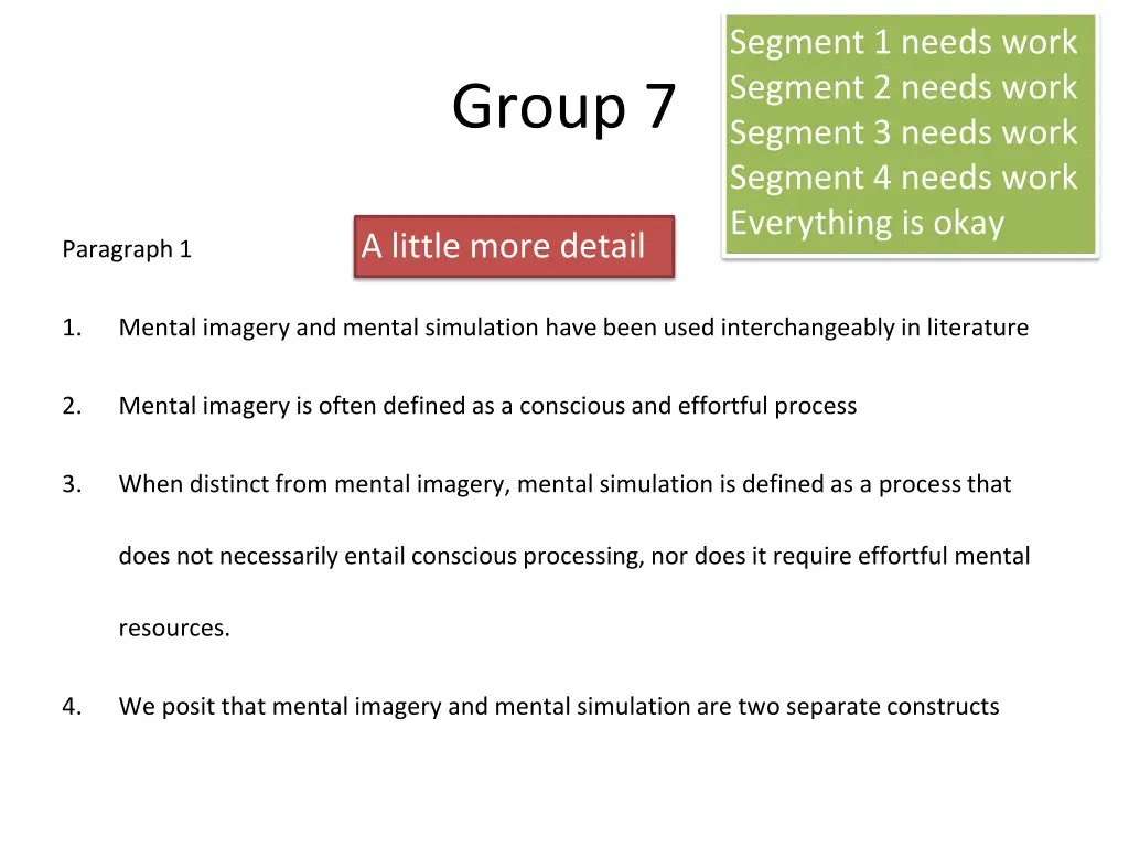 segment 1 needs work segment 2 needs work segment 9