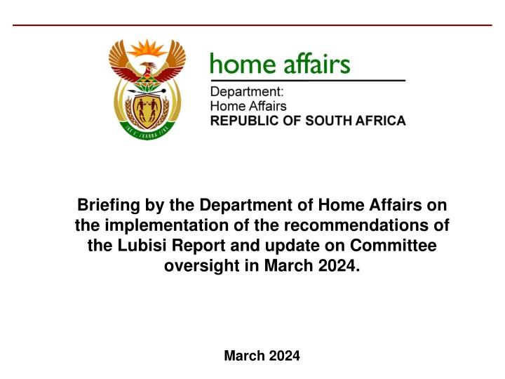 briefing by the department of home affairs
