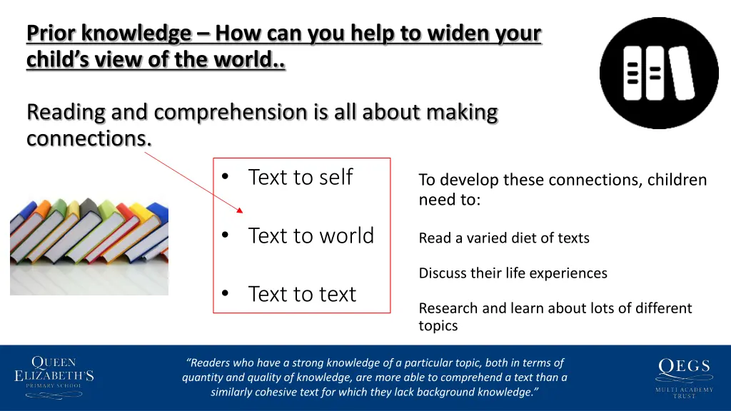 prior knowledge how can you help to widen your