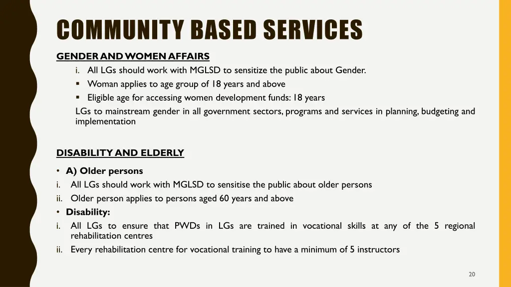 community based services