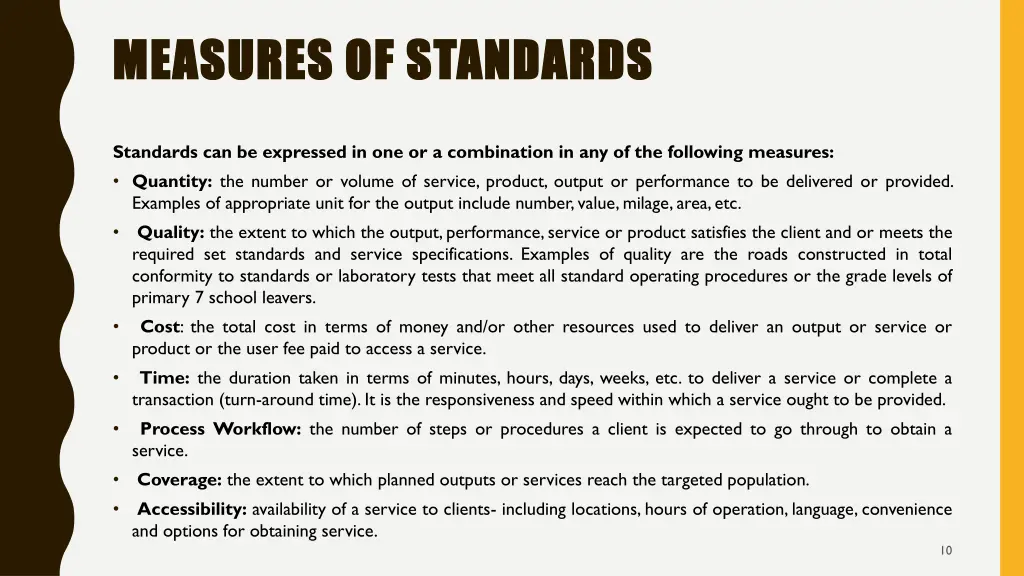 measures of standards measures of standards