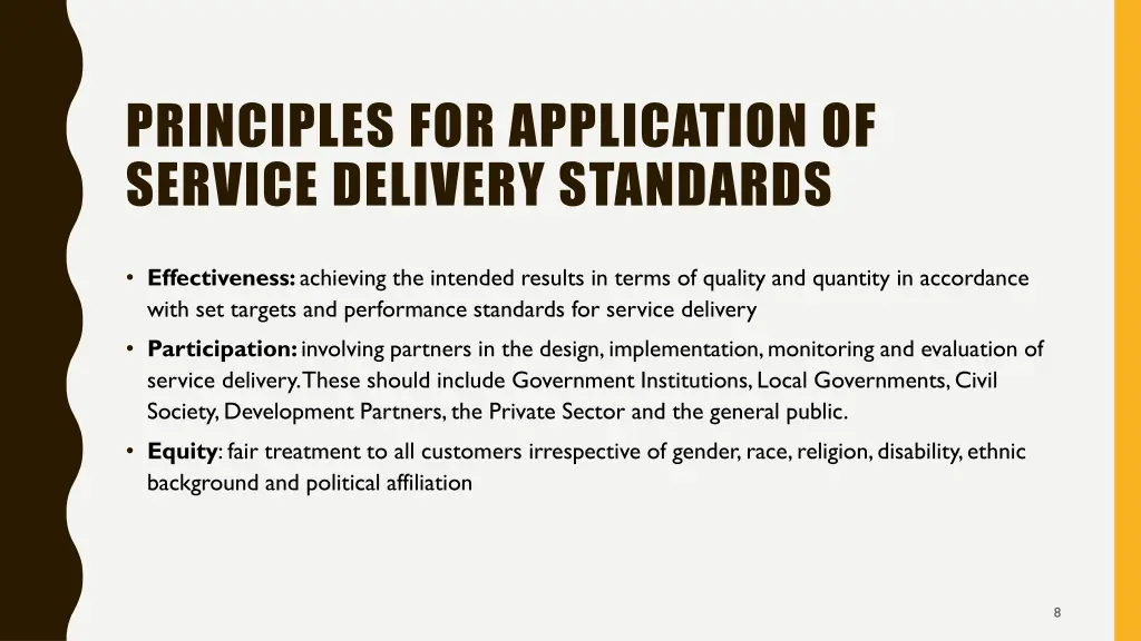 principles for application of service delivery 1