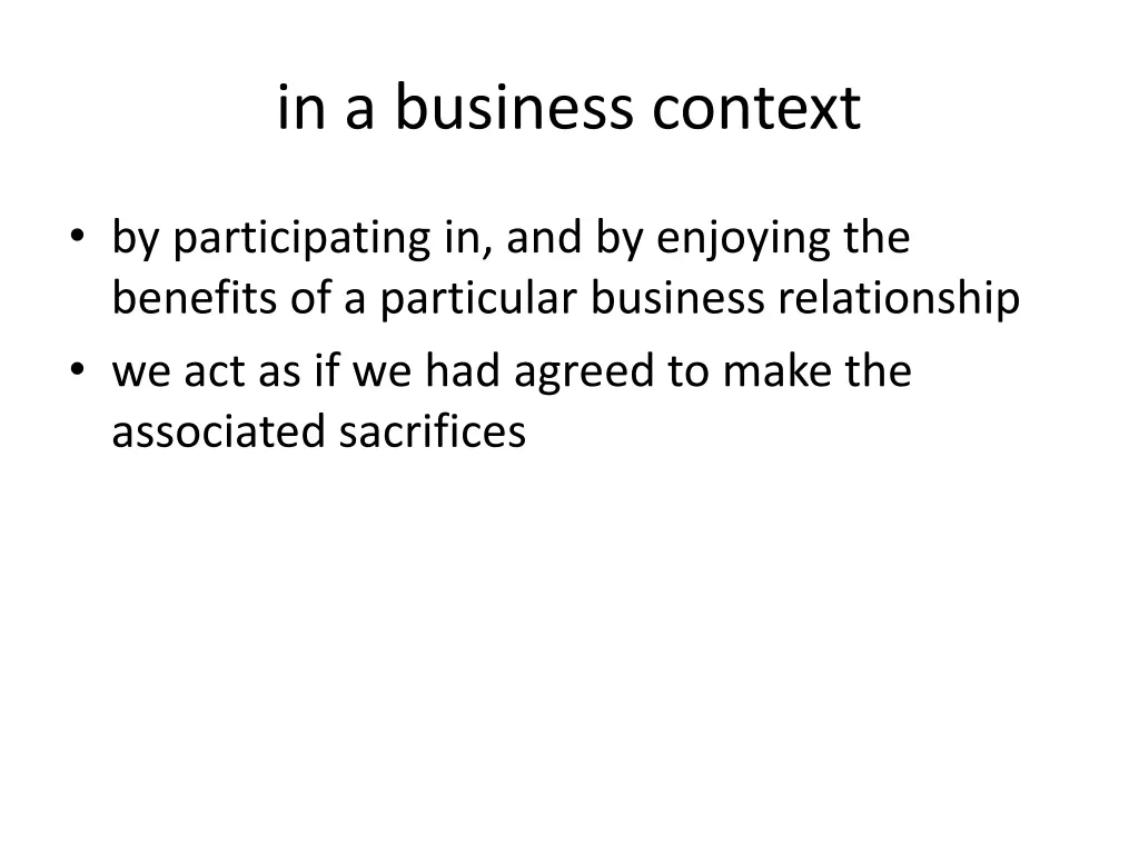 in a business context