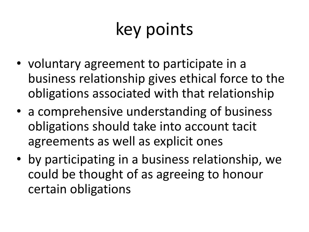 key points