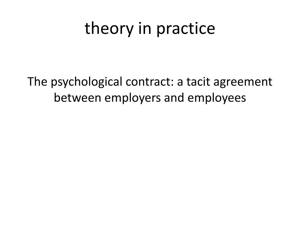 theory in practice