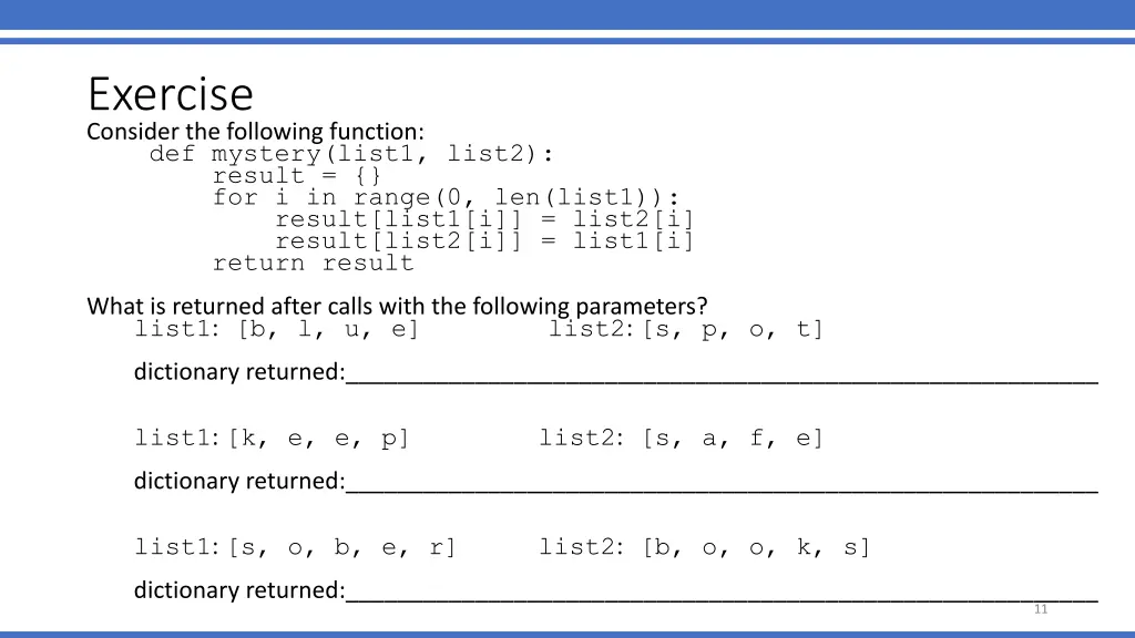 exercise consider the following function