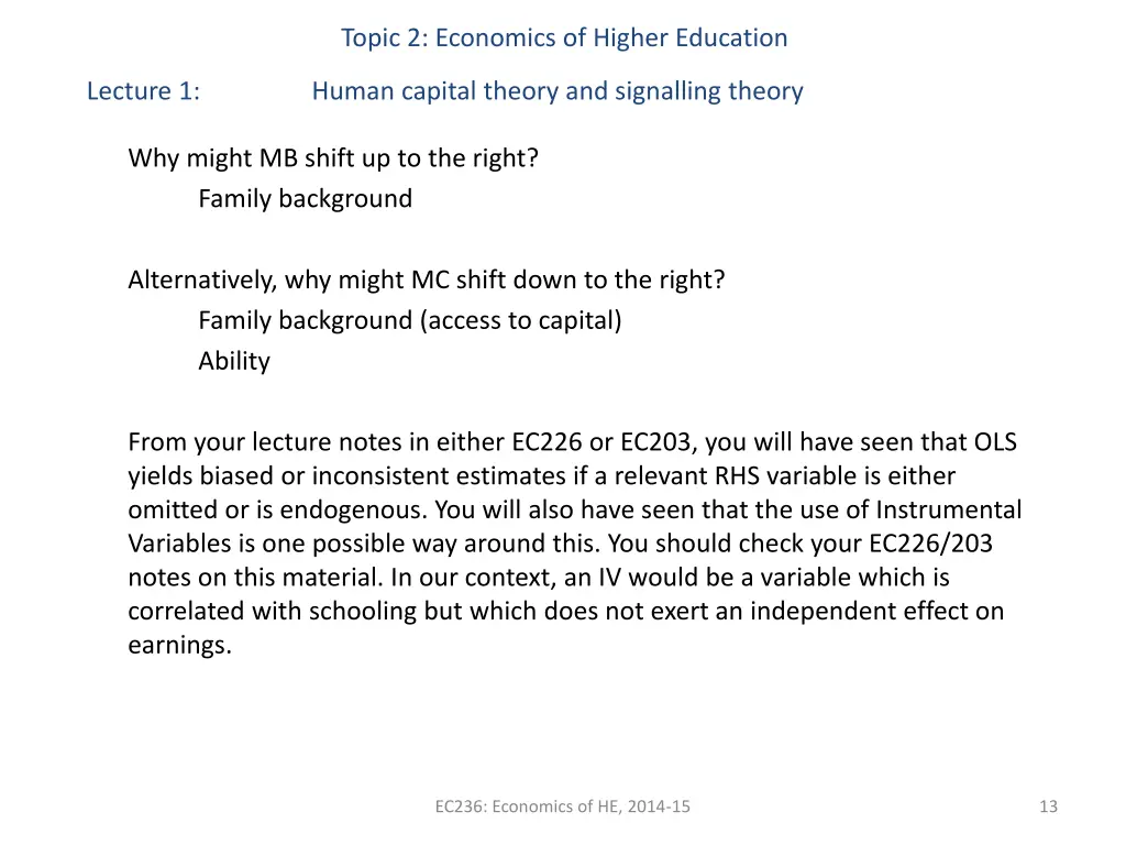 topic 2 economics of higher education 10