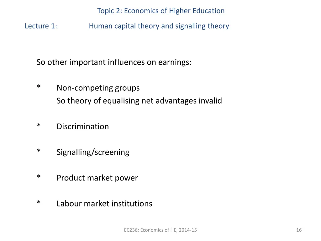 topic 2 economics of higher education 13
