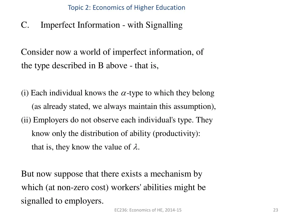 topic 2 economics of higher education 20