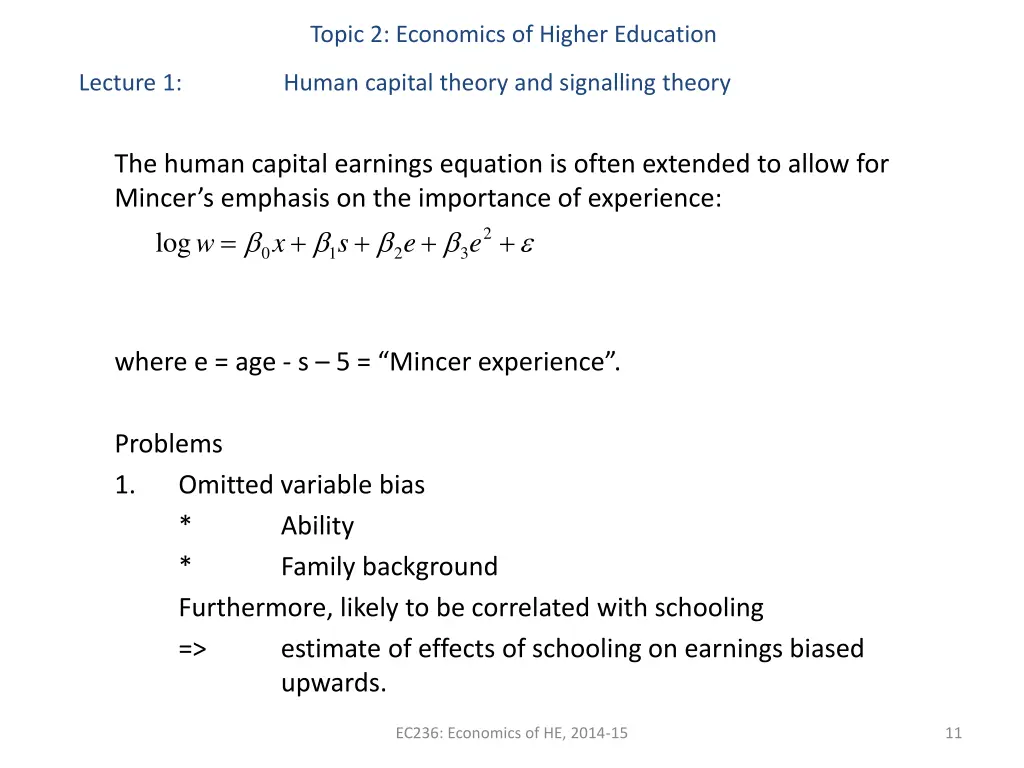 topic 2 economics of higher education 9