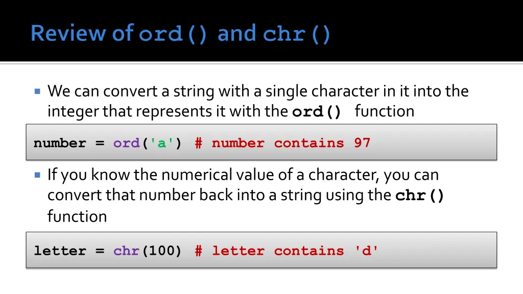 we can convert a string with a single character