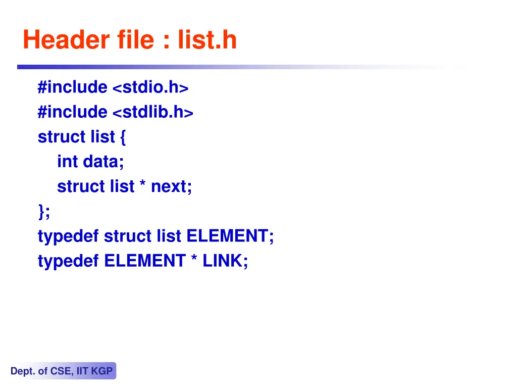 header file list h 1