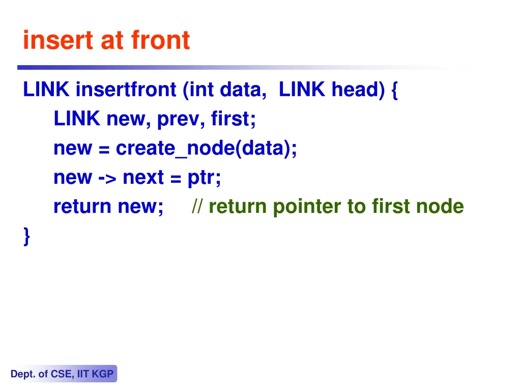 insert at front