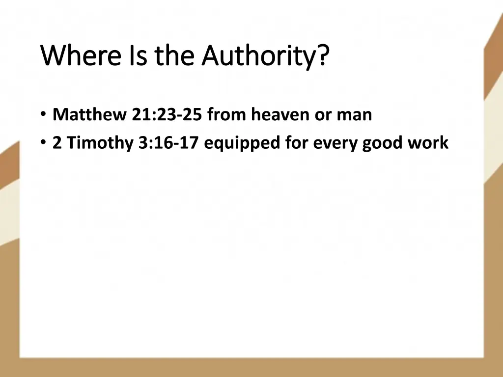 where is the authority where is the authority