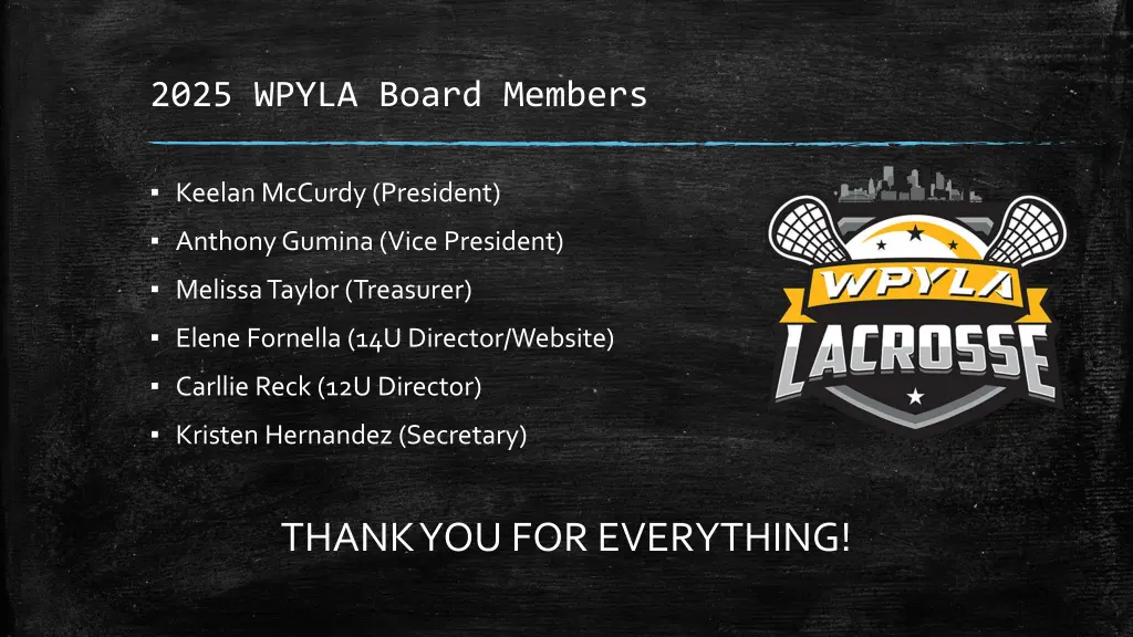 2025 wpyla board members